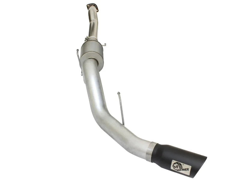 aFe Atlas Exhausts 4in Cat-Back Aluminized Steel Exhaust Sys 2015 Ford F-150 V6 3.5L (tt) Black Tip - Side View