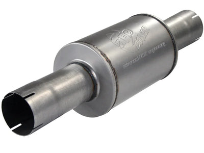 aFe Atlas Exhausts Mufflers Al Steel EXH Muffler 4 ID In/Out 8 Dia x 12L AL - Main Product View