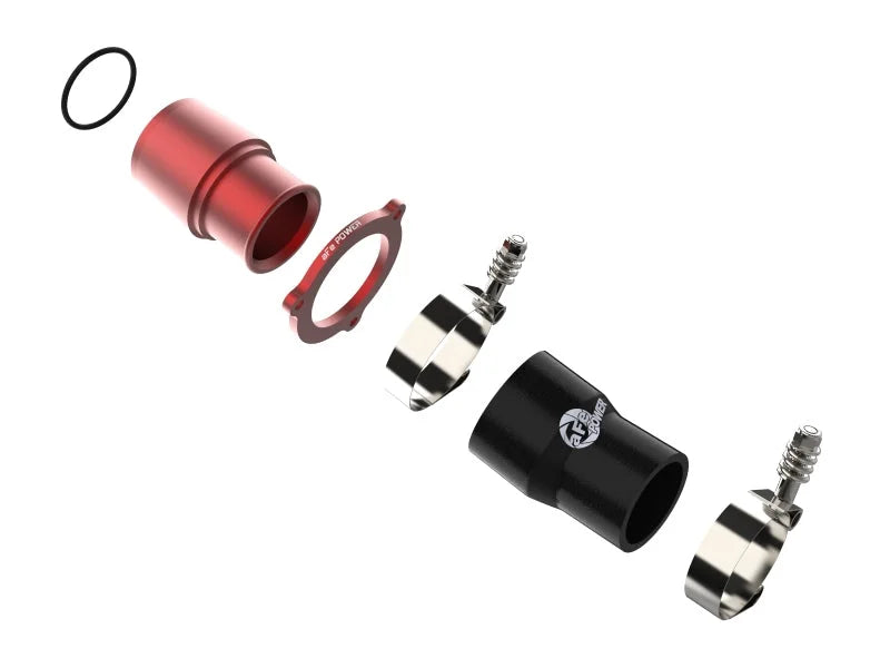 aFe BladeRunner 15-20 VW GTI Turbo Muffler Delete for OE Charge Pipe - Red - Installation View