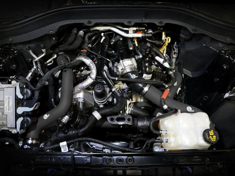 aFe BladeRunner 2 1/4in Intercooler Hot Side Charge Pipe 22-23 Ford Explorer V6-3.0L (tt) - Black - Side View