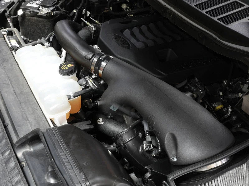 aFe BladeRunner 21-22 Ford F-150 Ecoboost V6-3.5L(tt) Aluminum Hot and Cold Charge Pipe Kit Black - Side View