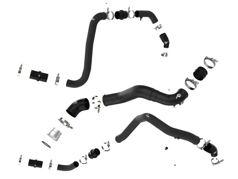 aFe BladeRunner 21-22 Ford F-150 Ecoboost V6-3.5L(tt) Aluminum Hot and Cold Charge Pipe Kit Black - Additional View 11