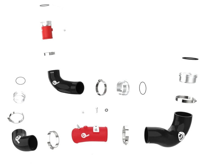 aFe BladeRunner 22-23 Kia Stinger L4-2.5L (t) Aluminum Hot and Cold Charge Pipe Kit - Red - Additional View 10