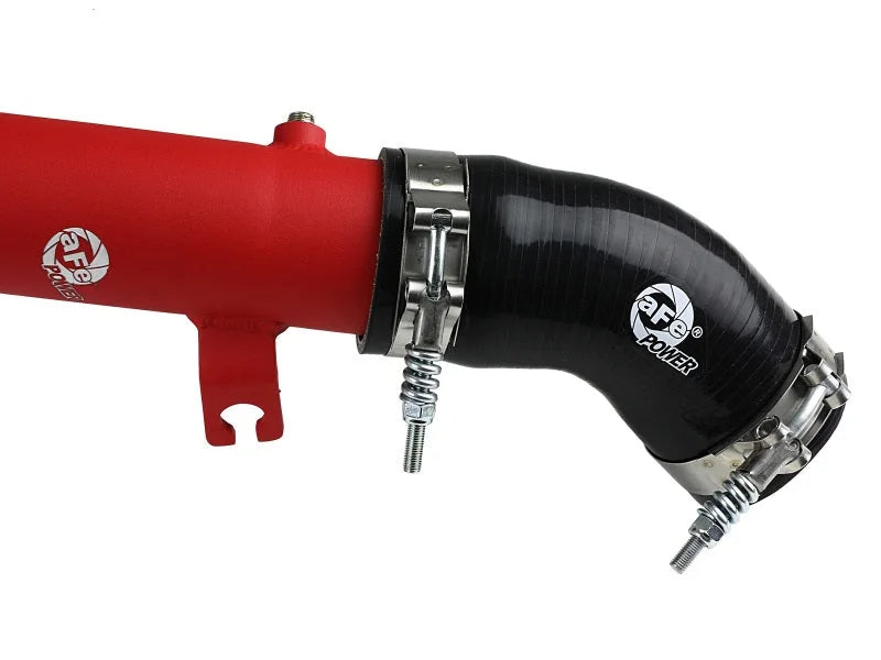 aFe BladeRunner 2.5in Aluminium Hot Side Charge Pipe 15-20 Subaru WRX 2.0T - Red - Back View