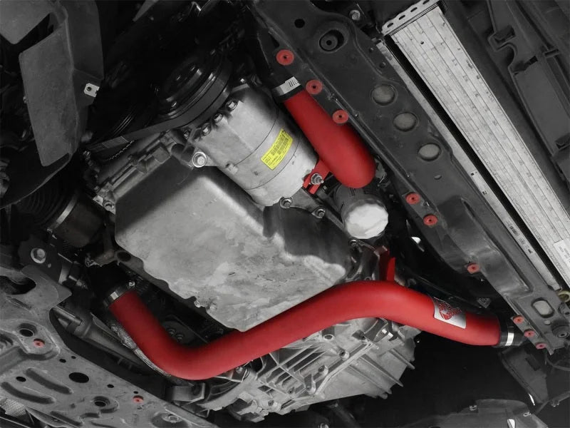 aFe BladeRunner 2.5in Red Intercooler Tubes Hot and Cold Side 12-16 Ford Focus ST 2.0L (t) - Side View