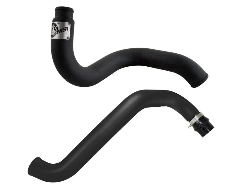 aFe BladeRunner 3in Black Intercooler Hot Cold Side Tubes Combo 02-04 GM Diesel Trucks 6.6L V8 (td) - Additional View 5