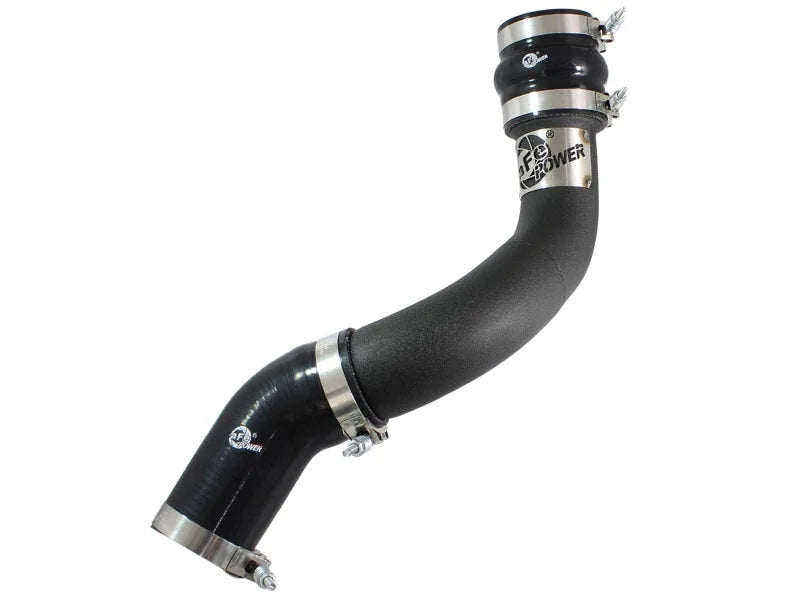 aFe BladeRunner 3in Black Intercooler Tube Cold Side w/ Couplings & Clamps 13-14 Dodge RAM 6.7L (td) - Side View
