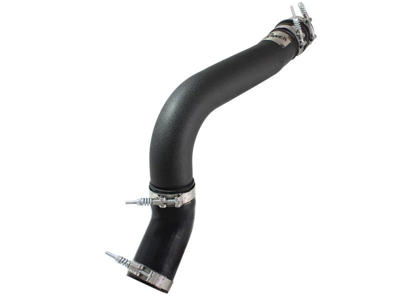 aFe BladeRunner 3in Black Intercooler Tube Hot Side w/ Couplings & Clamps 13-14 Dodge RAM 6.7L (td) - Back View
