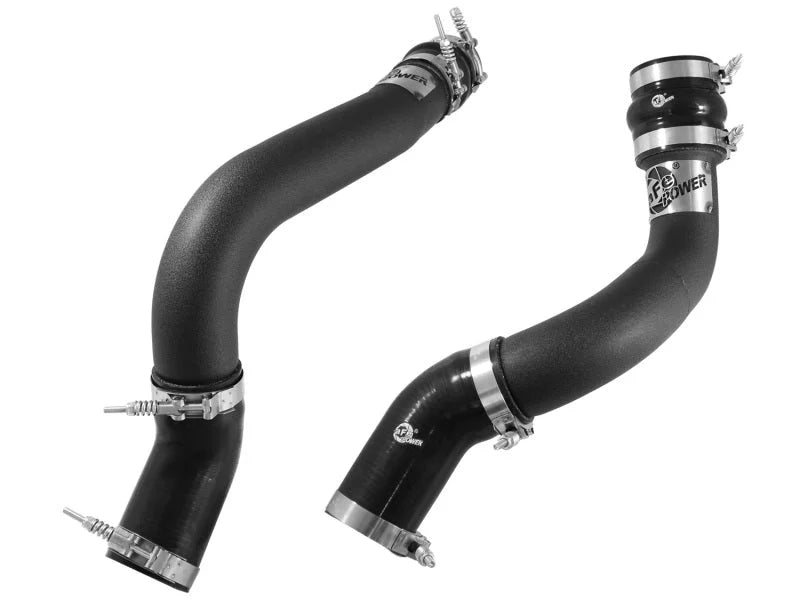 aFe BladeRunner 3in Black Intercooler Tubes Hot & Cold Side Kit for 13-14 Dodge RAM Diesel 6.7L (td) - Side View