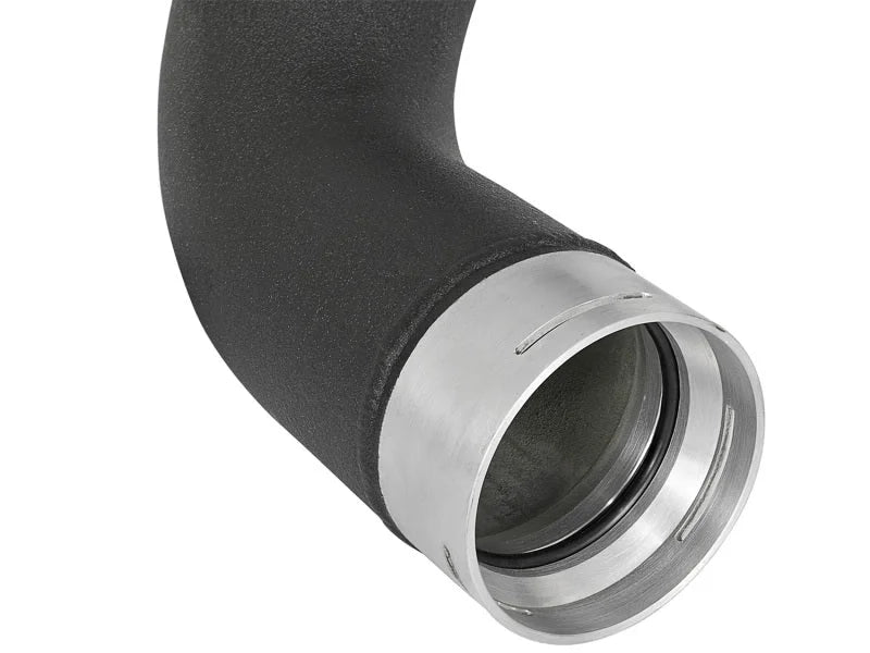 aFe BladeRunner 3in/3-1/2in Black Intercooler Tubes Hot/Cold 2017 GM Diesel Trucks V8 6.6L (td) L5P - Side View