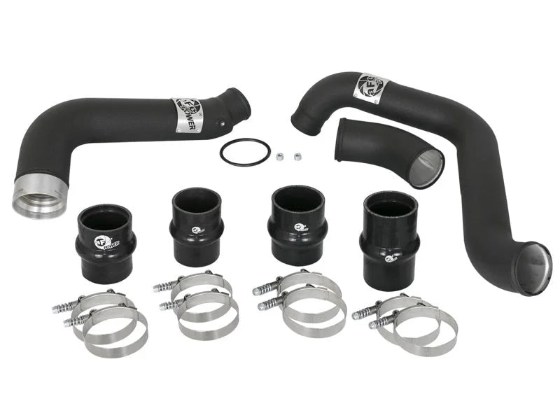 aFe BladeRunner 3in/3-1/2in Black Intercooler Tubes Hot/Cold 2017 GM Diesel Trucks V8 6.6L (td) L5P - Additional View 6