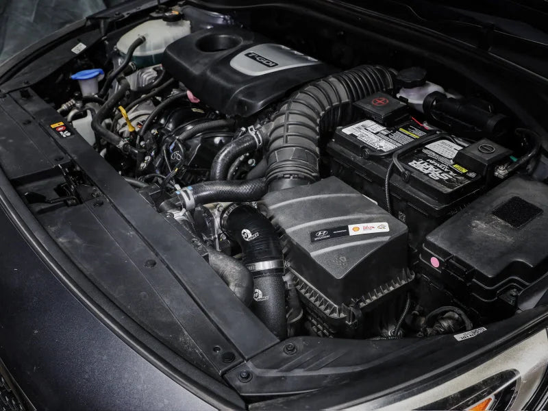 aFe BladeRunner Aluminum Hot and Cold Charge Pipe Kit Black 17-20 Hyundai Elantra GT L4-1.6L (t) - Back View