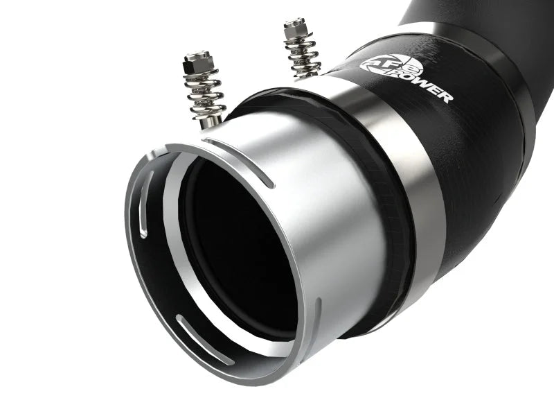 aFe BladeRunner Black 3in Aluminum Charge Pipe Kit 20-21 GM Diesel Trucks V8-6.6L (td) L5P - Installation View