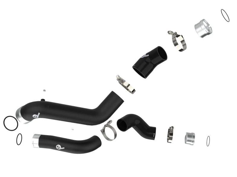 aFe BladeRunner Black Intercooler Hot & Cold Side Tubes Combo 19-20 GM Trucks 1500 L4-2.7L (t) - Additional View 6