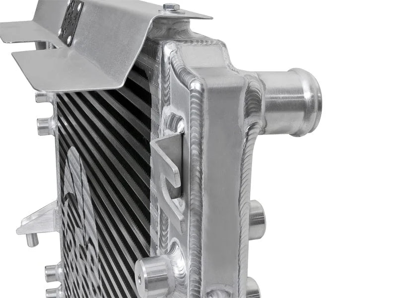 aFe BladeRunner GT Series Bar and Plate Radiator w/ Black Hoses 12-18 Jeep Wrangler (JK) V6 3.6L - Installation View