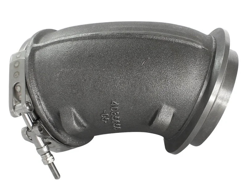 aFe BladeRunner Turbocharger Turbine Elbow Replacement Ford 99.5-03 7.3L TD - Installation View