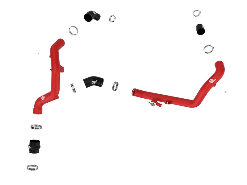 aFe Bladerunner 2-1/4 IN Aluminum Hot Charge Pipe Black 20-23 Ford Explorer/Explorer ST - Red - Additional View 7