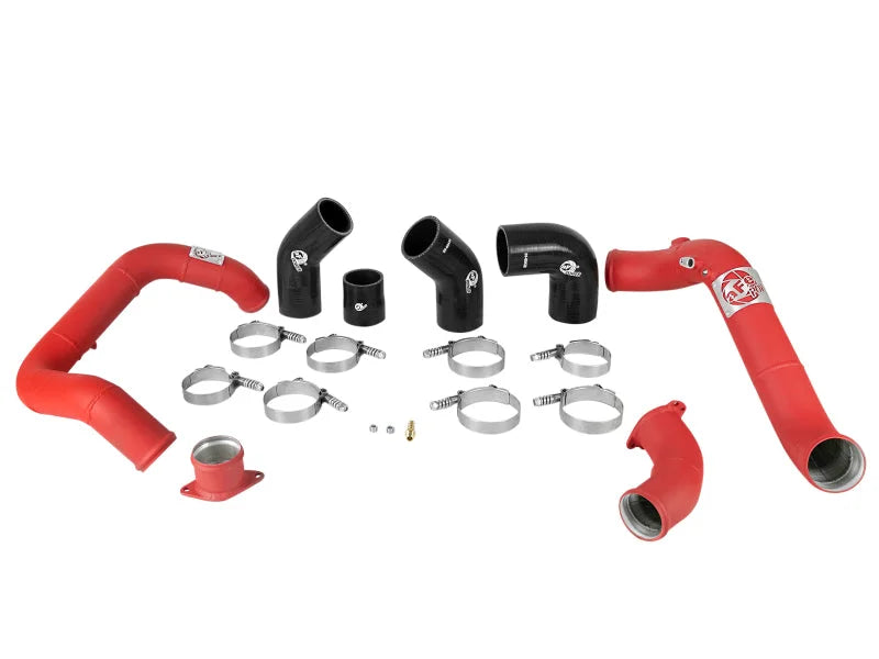 aFe Bladerunner 2.25in & 2.5in Intercooler Tubes Hot & Cold 16-18 Honda Civic I4-1.5L (t) - Red - Back View