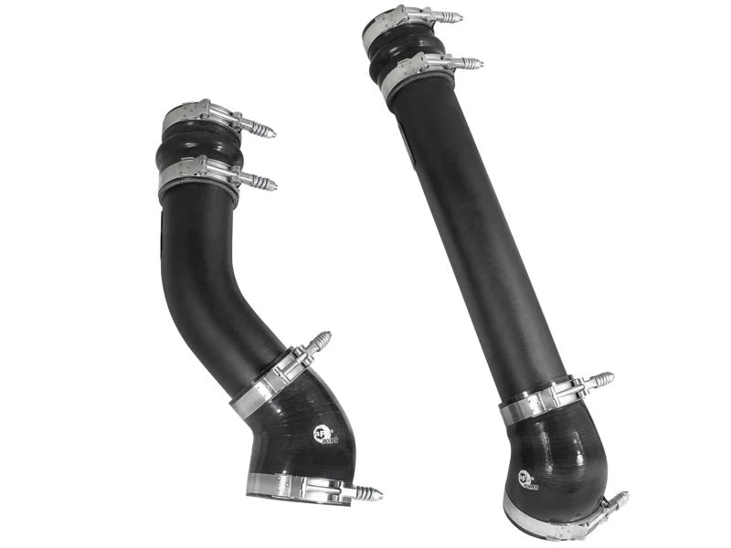 aFe Bladerunner 3 inch Black Intercooler Hot and Cold Side Tubes Dodge Diesel Trucks 94-02 L6-5.9 - Side View