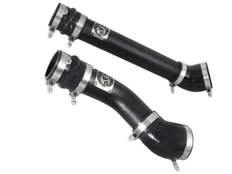 aFe Bladerunner 3 inch Black Intercooler Hot and Cold Side Tubes Dodge Diesel Trucks 94-02 L6-5.9 - Back View