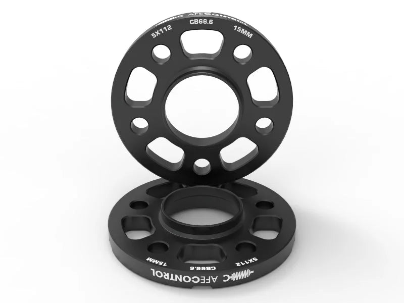 aFe CONTROL Billet Aluminum Wheel Spacers 5x112 CB66.6 15mm - Toyota GR Supra/BMW G-Series - Main Product View