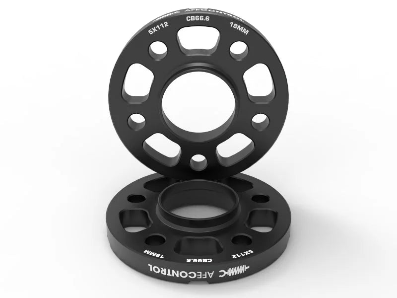 aFe CONTROL Billet Aluminum Wheel Spacers 5x112 CB66.6 18mm - Toyota GR Supra/BMW G-Series - Main Product View