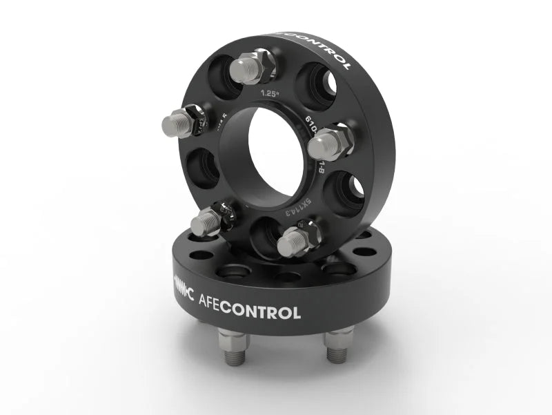 aFe CONTROL Billet Aluminum Wheel Spacers 5x114.3 CB70.5 1.25in - 15-24 Ford Mustang/20-23 Explorer - Main Product View