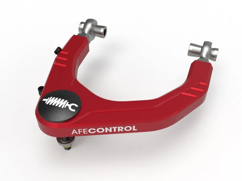 aFe Control 05-23 Toyota Tacoma Upper Control Arms - Red Anodized Billet Aluminum - Back View