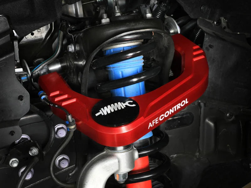 aFe Control 24-26 Toyota Tacoma Upper Control Arms - Set (Red) - Side View
