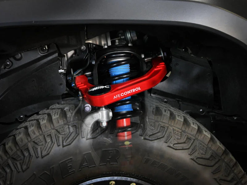 aFe Control 24-26 Toyota Tacoma Upper Control Arms - Set (Red) - Back View