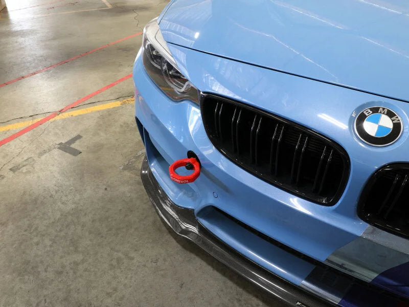 aFe Control Front Tow Hook Red BMW F-Chassis 2/3/4/M - Back View