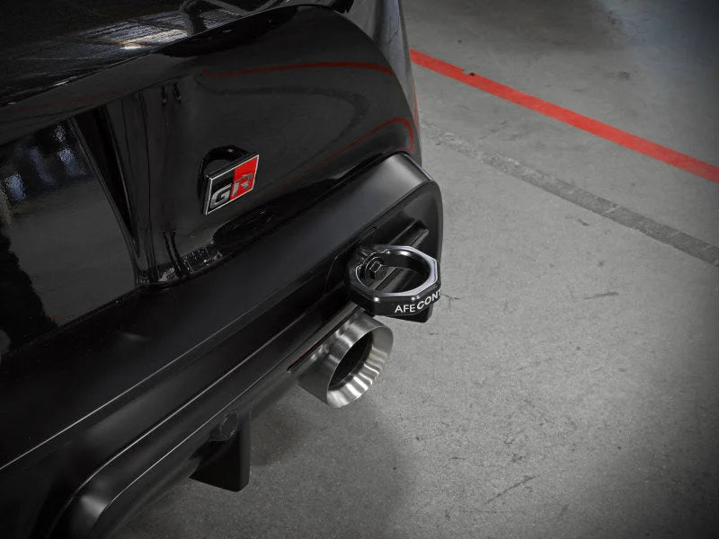 aFe Control Rear Tow Hook Black 20-21 Toyota GR Supra (A90) - Back View