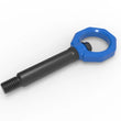 Load image into Gallery viewer, aFe Control Rear Tow Hook Blue BMW F-Chassis 2/3/4/M - Installation View