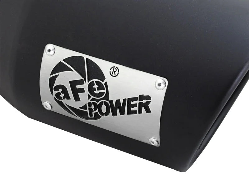 aFe Diesel Exhaust Tip Bolt On Black 4in Inlex x 6in Outlet x 12in - Side View
