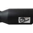 Load image into Gallery viewer, aFe Diesel Exhaust Tip Bolt On Black 4in Inlex x 6in Outlet x 15in - Side View