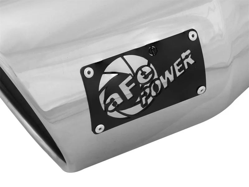 aFe Diesel Exhaust Tip Bolt On Black 5in Inlet x 7in Outlet x 12in - Right - Back View