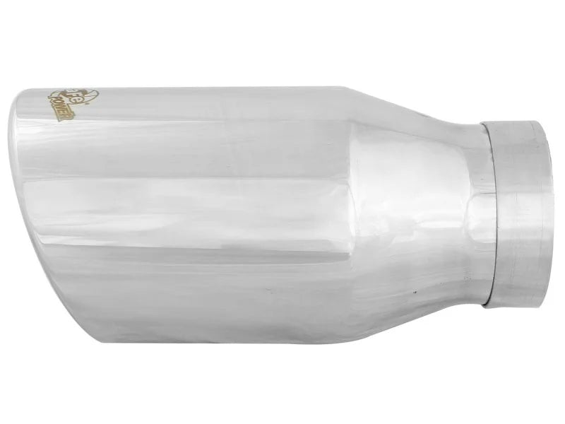 aFe Diesel Exhaust Tip Bolt On Polished 4in Inlet x 6in Outlet x 12in Length - Back View