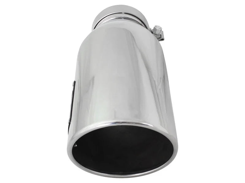 aFe Diesel Exhaust Tip Bolt On Polished 4in Inlet x 6in Outlet x 15in Long - Installation View
