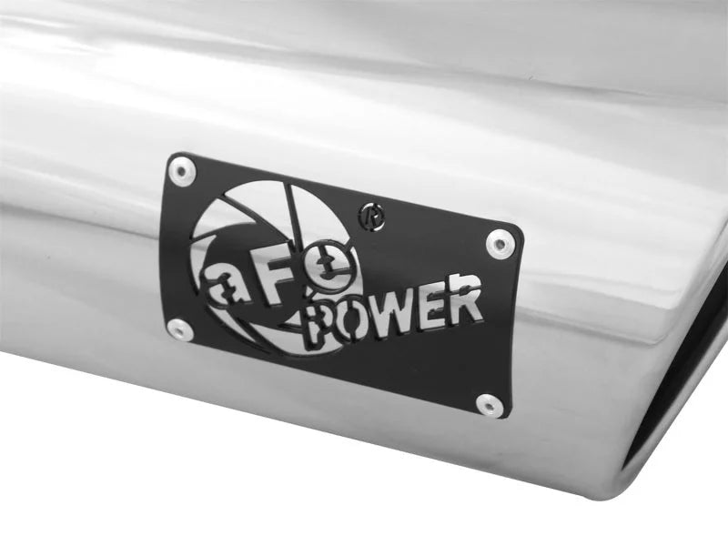 aFe Diesel Exhaust Tip Bolt On Polished 5in Inlet x 6in Outlet x 12in Long - Installation View