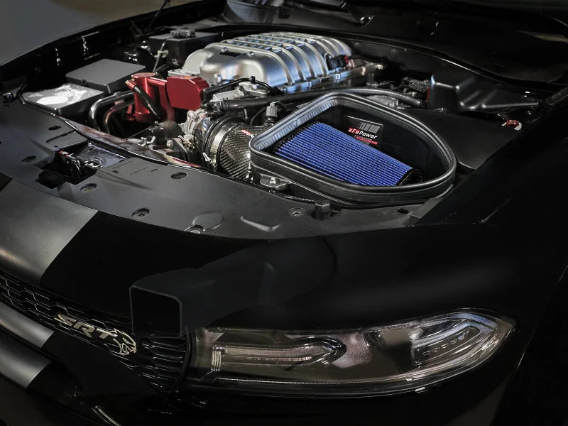 aFe Dodge Charger SRT Hellcat Redeye 21-23 V8-6.2L Track Series Stage-2 Carbon Fiber Intake Pro 5R - Back View