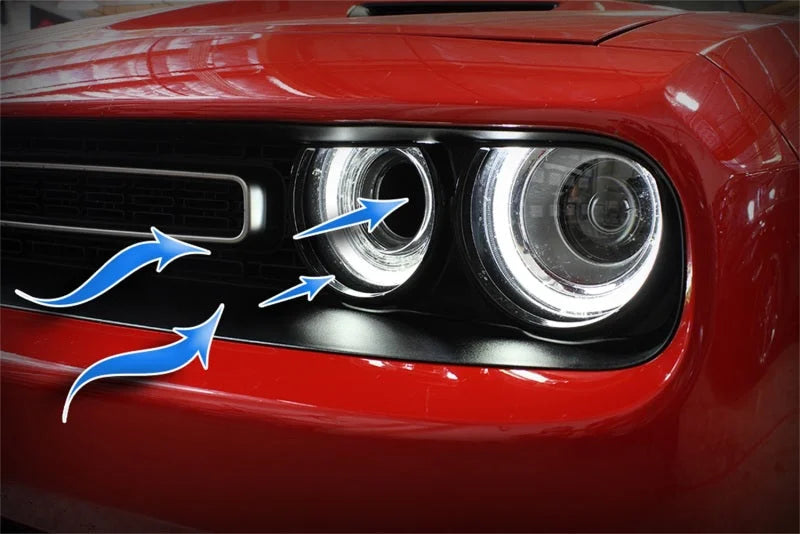 aFe Dynamic Air Scoop 2015 Dodge Challenger V6-3.6 / V8-5.7/6.4L HEMI - BLK - Back View