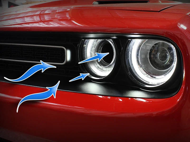 aFe Dynamic Air Scoop 2015 Dodge Challenger V6-3.6 / V8-5.7/6.4L HEMI - Blue - Side View