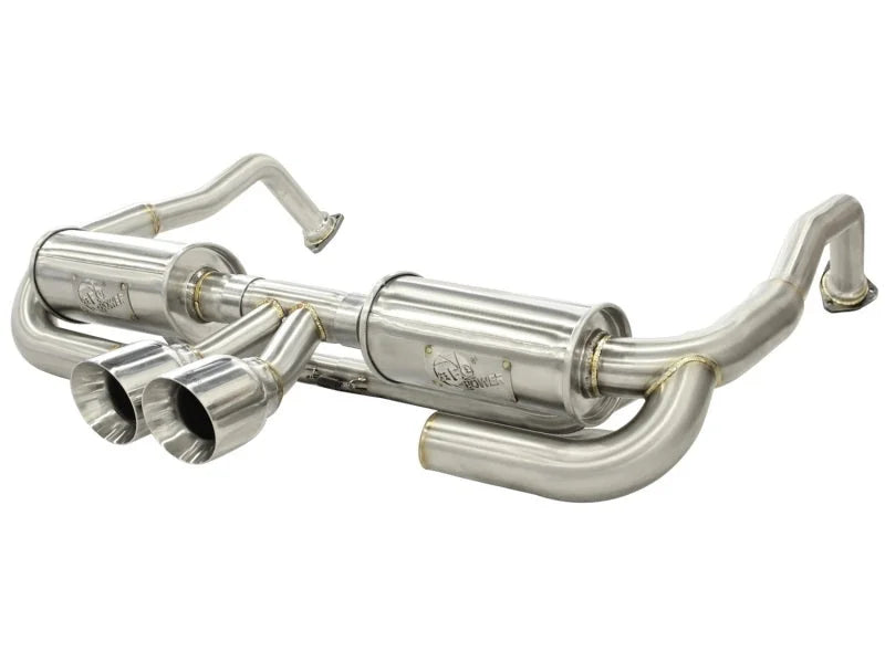 aFe ELITE 05-12 Porsche Boxster S (987.1-987.2) H6 3.4L 304SS Dual Cat-Back w/Dual Polished Tip Exht - Side View