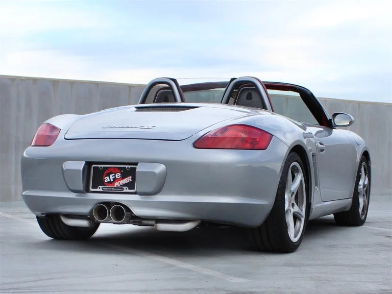 aFe ELITE 05-12 Porsche Boxster S (987.1-987.2) H6 3.4L 304SS Dual Cat-Back w/Dual Polished Tip Exht - Back View