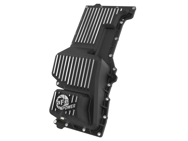 aFe Engine Oil Pan Black w/ Machined Fins fits 2021-2024 Cadillac Escalade Luxury / 2021-2024 Cadillac Escalade ESV / 2020...
