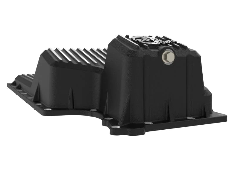 aFe Engine Oil Pan Black w/ Machined Fins fits 2021-2024 Cadillac Escalade Luxury / 2021-2024 Cadillac Escalade ESV / 2020...