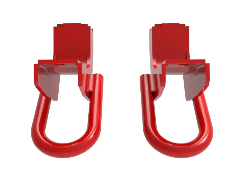 aFe Front Tow Hook Red 2022 Toyota Tundra 3.5L V6 - Installation View