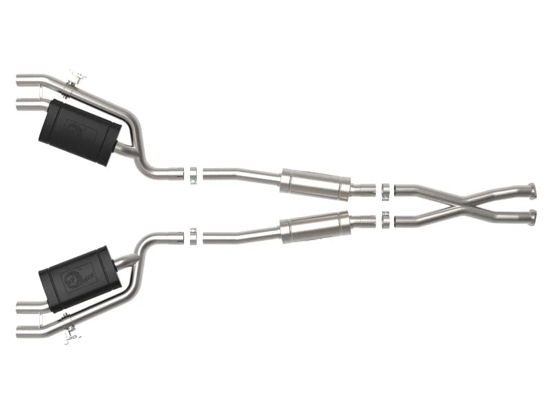 aFe Gemini XV 2.5in 304 SS Cat-Back Exhaust w/Cut-Out 18-22 Kia Stinger V6 3.3L - Additional View 5