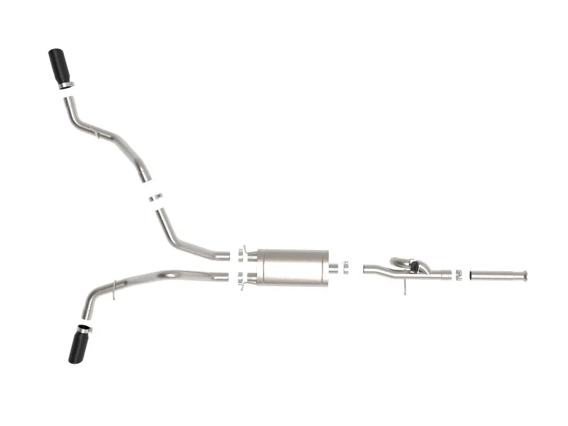 aFe Gemini XV 3in 304 SS Cat-Back Exhaust 09-18 GM Trucks V6-4.3/V8-4.8/5.3L w/ Black Tips - Additional View 8
