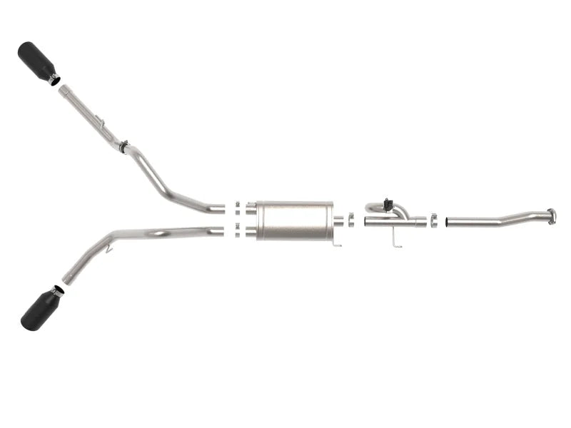 aFe Gemini XV 3in 304 SS Cat-Back Exhaust 15-20 Ford F-150 V6 2.7L/3.5 w/ Black Tips - Additional View 10
